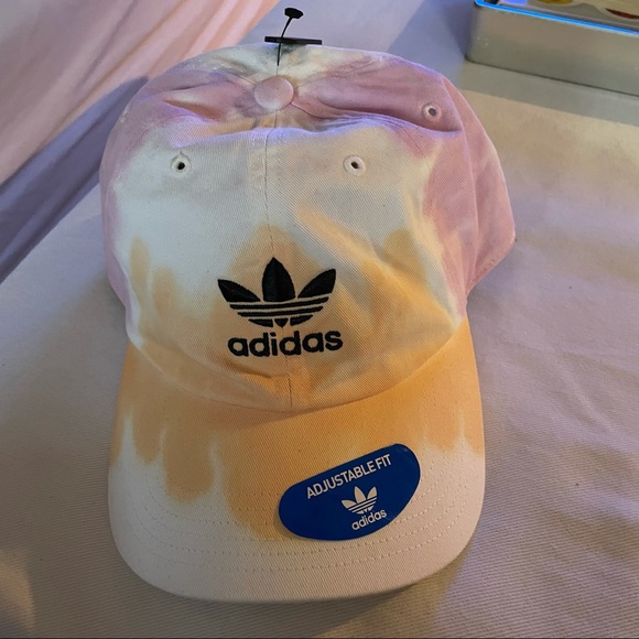 NWT Women’s adidas hat in orange, white and pink with adjustable fit